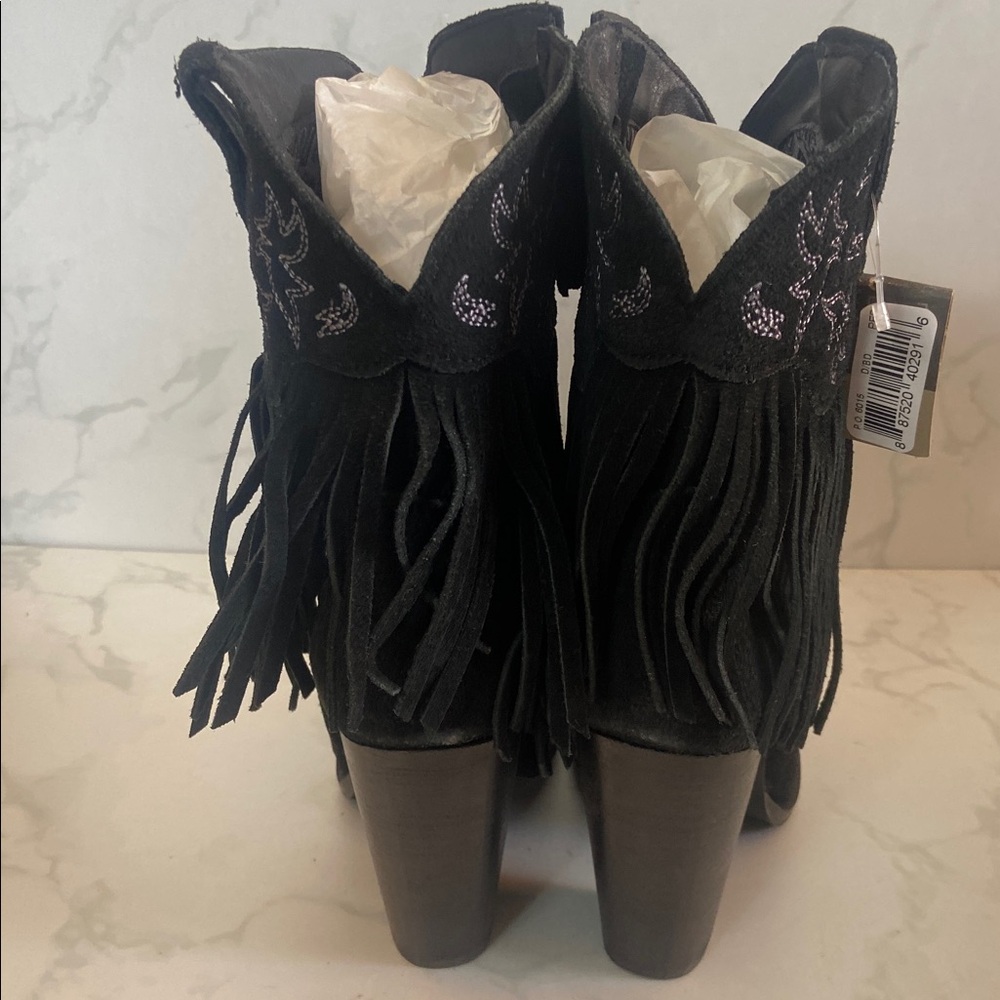 Dingo Fringe Western Boots Brown Leather Zip Cowboy Boot Women’s 8.5 Heeled Boho - Picture 7 of 9